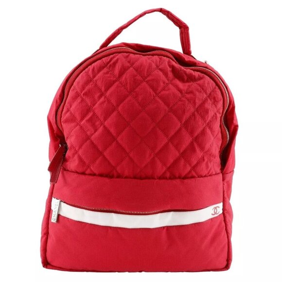 CHANEL COCO Mark Backpack Daypack Matelasse Red Nylon Women main image 6